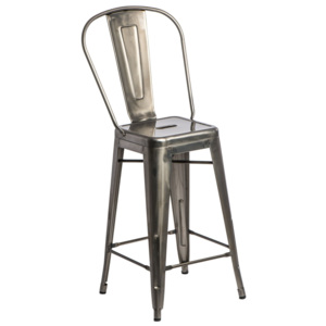Design2 Barová stolička Paris Back kovová inšpirovaná Tolix