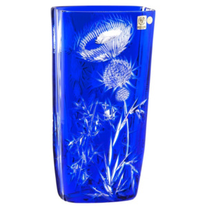 Krištáľová váza Thistle, farba modrá, výška 255 mm