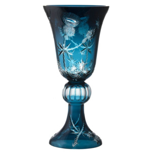 Krištáľová Váza Thistle, farba azúrová, výška 505 mm