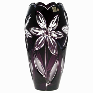 Krištáľová váza Linda I, farba fialová, výška 230 mm