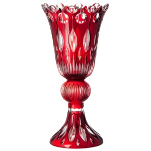 Krištáľová váza Flamenco, farba rubínová, výška 505 mm