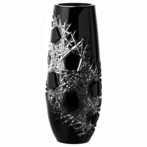 Krištáľová Váza Frost, farba čierna, výška 350 mm