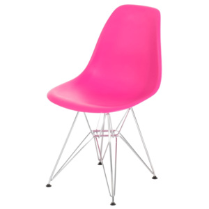 Design2 Stoličky P016 PP dark pink, chrómované nohy