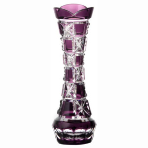 Krišťálová váza Lada, farba fialová, výška 155 mm