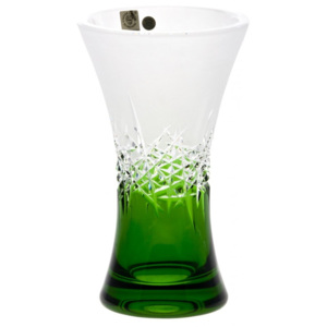 Krištáľová váza Hoarfrost, farba zelená, výška 205 mm