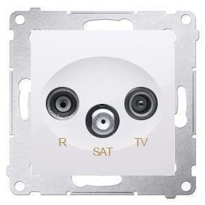 Zásuvka RTV-SAT Simon 54 premium priebežná modul biela