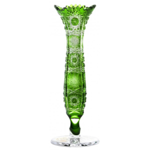 Krištáľová váza Paula I, farba zelená, výška 205 mm