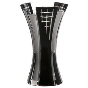 Krištáľová váza Metropolis, farba čierna, výška 230 mm