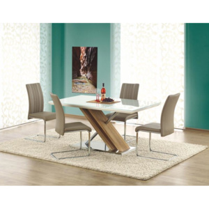 Halmar NEXUS stôl extra biely / dub Sonoma