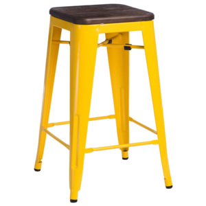 Design2 Barová stolička Paris Wood 65cm žltá sosna kartáčovaná