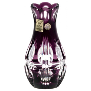 Krištáľová váza Lisette, farba fialová, výška 128 mm