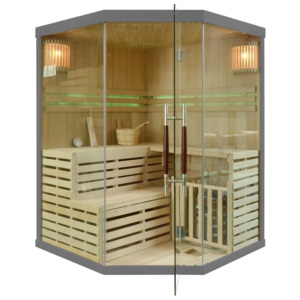 Rohová fínska sauna GH9982 sivá