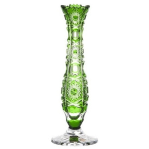 Krištáľová váza Petra, farba zelená, výška 230 mm