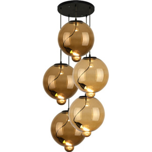 Design2 Luster - Lampa závesná Modern Sklo Buble CO hnedá / cognac