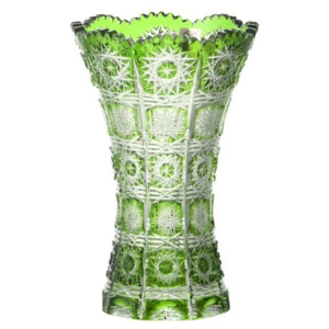 Krištáľová váza Paula II, farba zelená, výška 180 mm