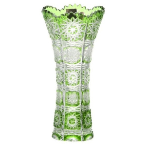 Krištáľová váza Paula I, farba zelená, výška 180 mm
