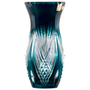 Krištáľová váza Janette, farba azúrová, výška 205 mm