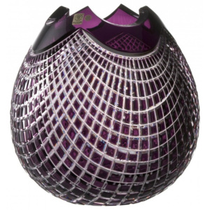 Krištáľová váza Quadrus, farba fialová, výška 280 mm
