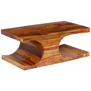 Konferenčný stolík, masívne sheeshamové drevo, 90x50x35 cm