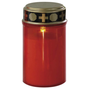 LED hrobová sviečka so senzorom, na 2x AA, červená LED