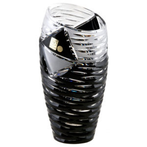 Krištáľová váza Mirage, farba čierna, výška 230 mm