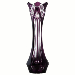 Krištáľová váza Lotos, farba fialová, výška 205 mm