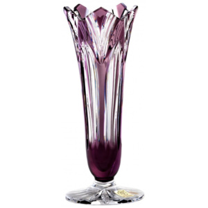 Krištáľová váza Lotos, farba fialová, výška 200 mm