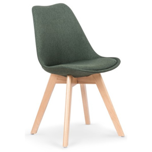 Halmar K303 stoličky tmavo zelená / buk