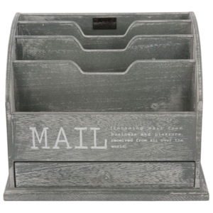 Šedý box na poštu s nápisom Mail - 36*23*29 cm