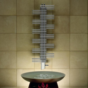 Zehnder Yucca Koupelnový radiátor 1340 x 600 mm, rovný, středové připojení 50 mm, jednořadý, chrom