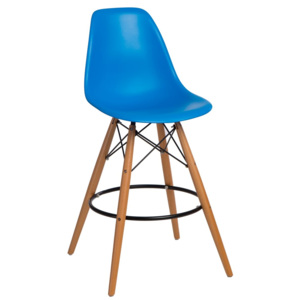 Design2 Barová stolička P016V PP modrá