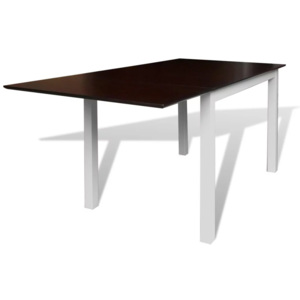 Rozťahovací jedálenský stôl, kaučukový, hnedo-biely, 150 cm