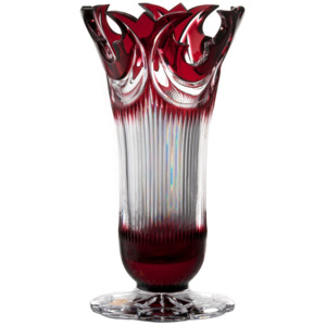 Krištáľová váza Diadem, farba rubínová, výška 310 mm