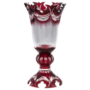 Krištáľová váza Diadem, farba rubínová, výška 430 mm