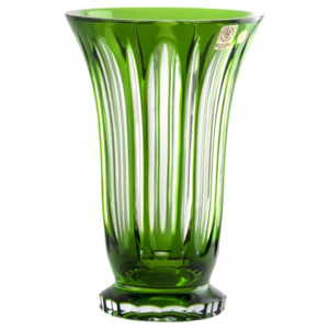 Krištáľová váza Visu, farba zelená, výška 205 mm
