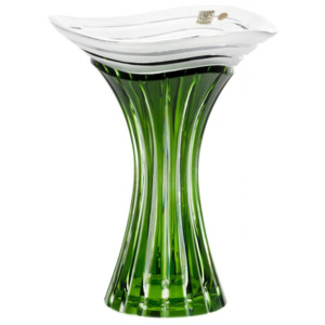 Krištáľová váza Dune, farba zelená, výška 250 mm
