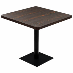 Bistro stolík, MDF a oceľ, štvorcový, 80x80x75 cm, tmavý popolový
