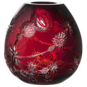 Krištáľová váza Thistle, farba rubínová, výška 280 mm