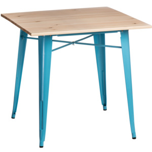 Design2 Stôl Paris Wood modrý prírodný sosna