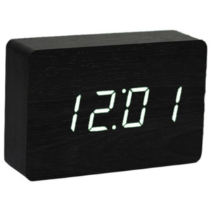 Čierny LED budík Gingko Brick Click Clock