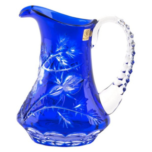 Krištáľový džbán Rose, farba modrá, objem 950 ml