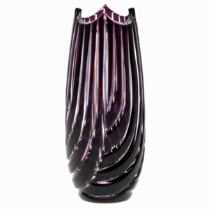 Krištáľová váza Linum, farba fialová, výška 180 mm