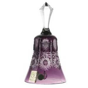 Krištáľový zvonček Paula, farba fialová, výška 126 mm