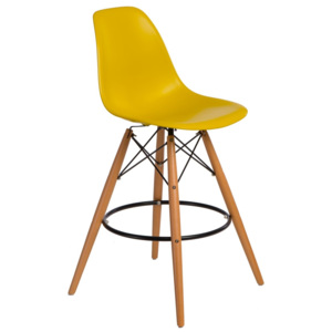 Design2 Barová stolička P016V PP tmavo olivová