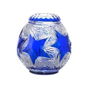 Krištáľová váza Stella, farba modrá, výška 135 mm