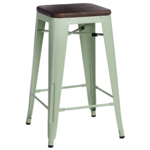 Design2 Barová stolička Paris Wood 75cm zelená sosna orech