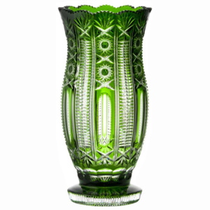 Krištáľová váza Kendy, farba zelená, výška 365 mm