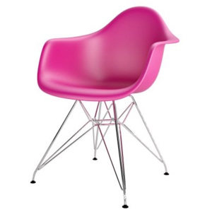 Design2 Stoličky P018PP ružová chrómované nohy HF