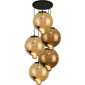 Design2 Luster - Závesná lampa Modern Sklo Buble CO cognac / hnedá