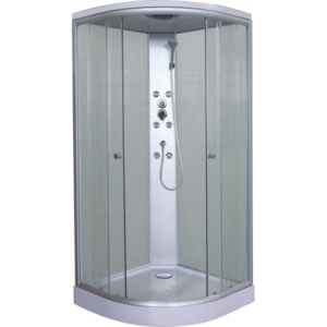 Sanotechnik QuickLine Punto, sprchový box štvrťkruh 90x90x209cm, biely, CL01